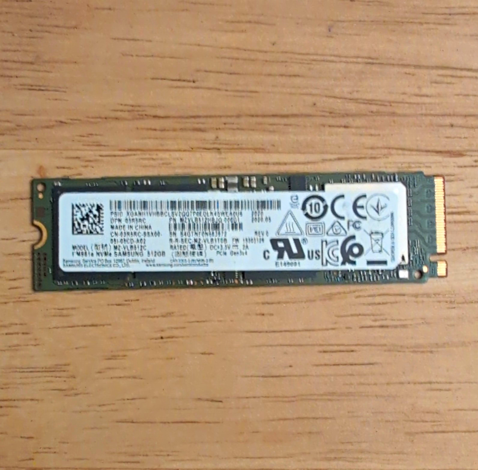 Samsung PM981a MZ-VLB2560 512GB NVMe M.2 2280 Internal SSD