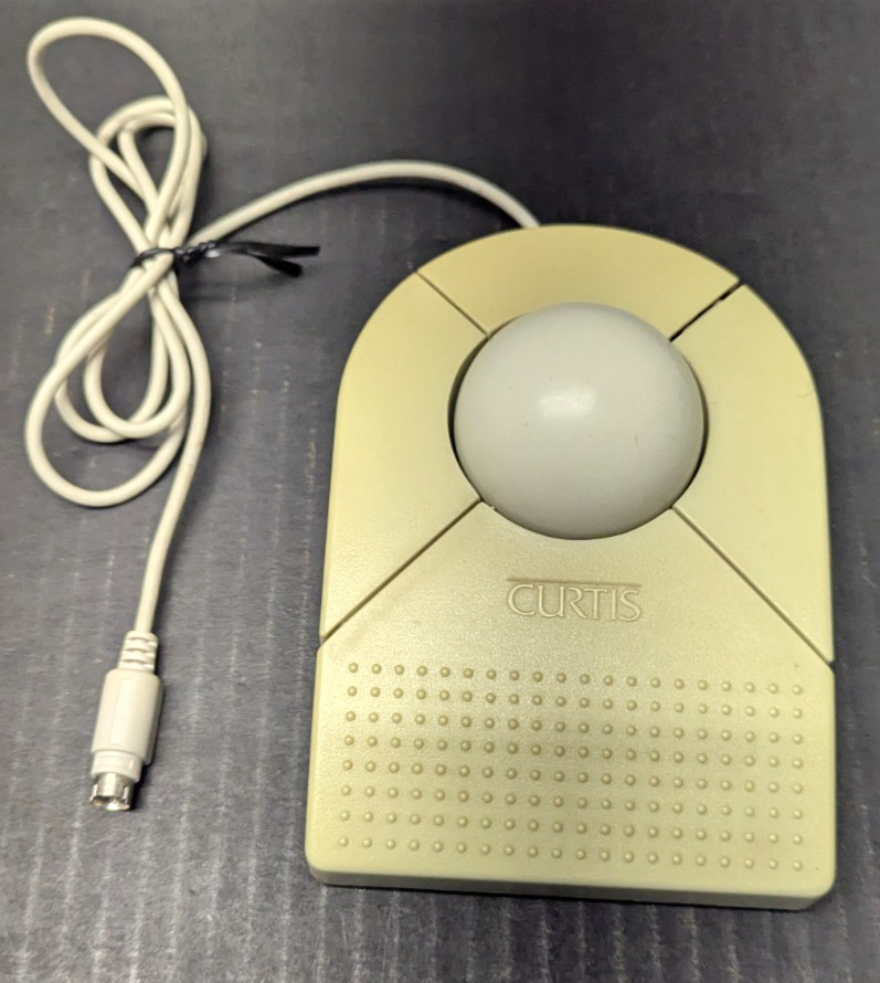 Rare Vintage Curtis MVP Mouse MVP-1 Trackball for Macintosh Computer 6" x 4.5"