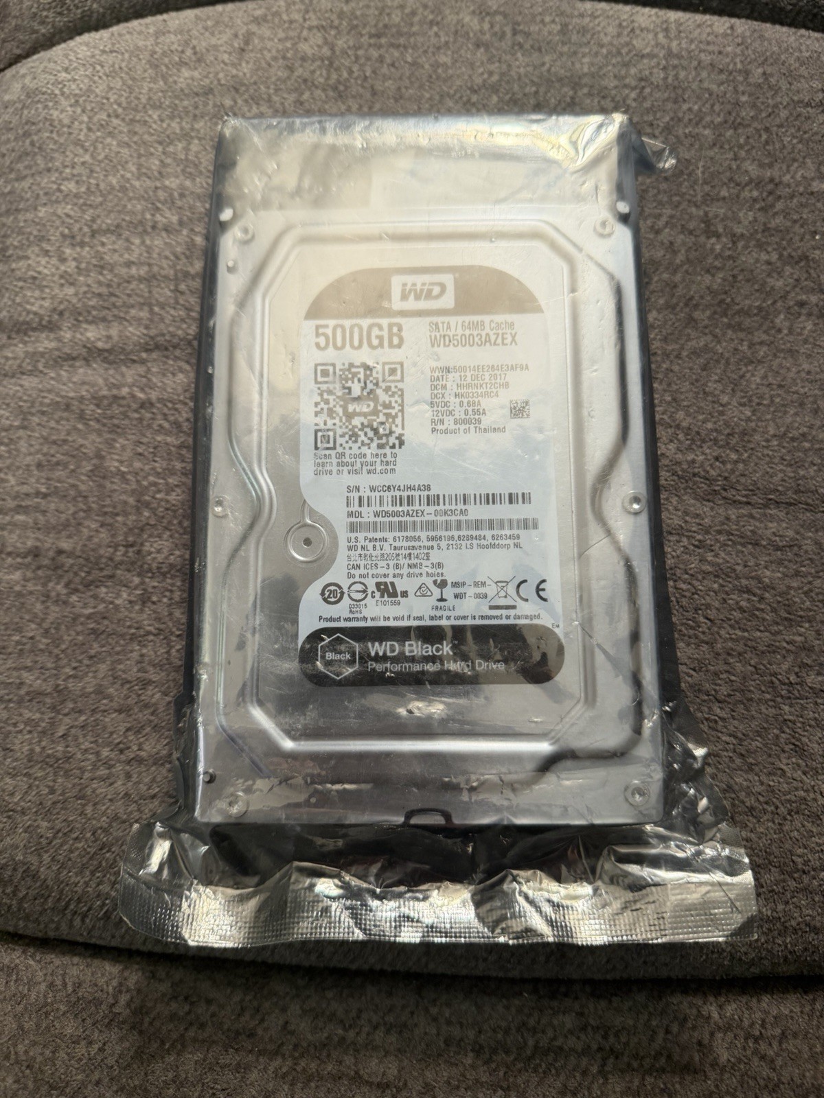 Western Digital Black 500GB Internal 7200RPM 3.5" (WD5003AZEX) HDD