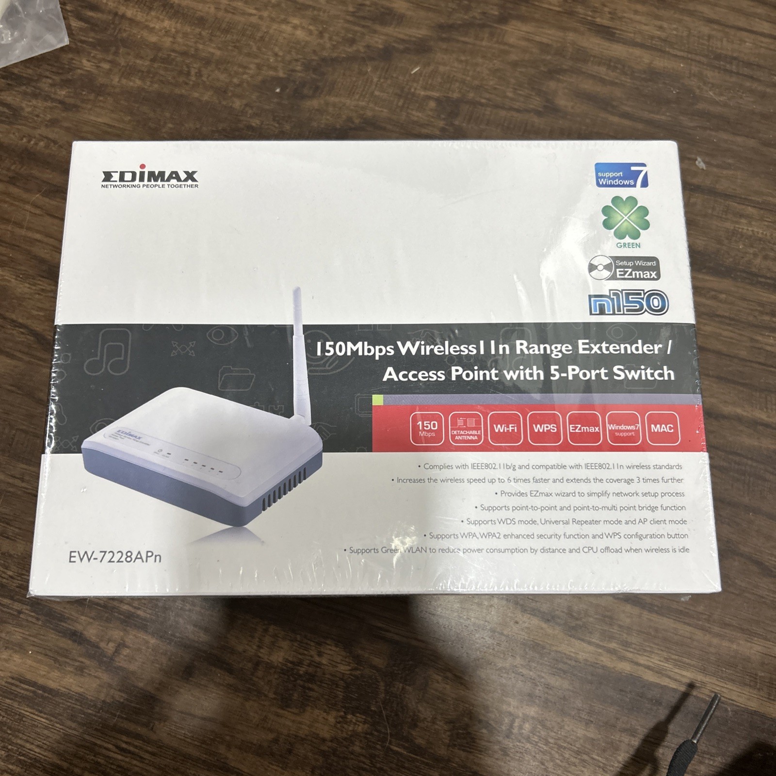 New Edimax EW-72228APn 150Mbps Wireless 11n Range Extender/Access Point W/5-Port