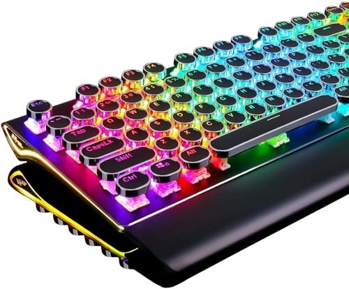 108 Key Mechanical Keyboard, Retro Typewriter Style, Blue Switch, RGB Backlit