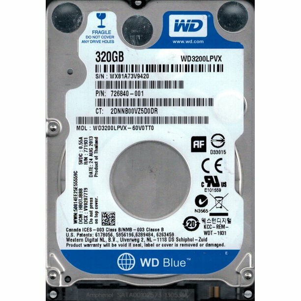 Western Digital WD3200LPVX 320GB hard drive tested works ready, 