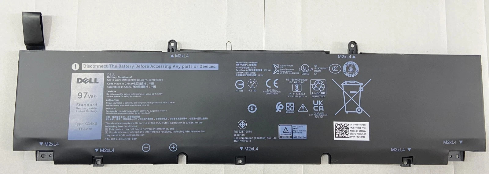 97Wh Genuine XG4K6 Battery Dell Precision 5750 XPS 17 9700 9710 F8CPG 01RR3