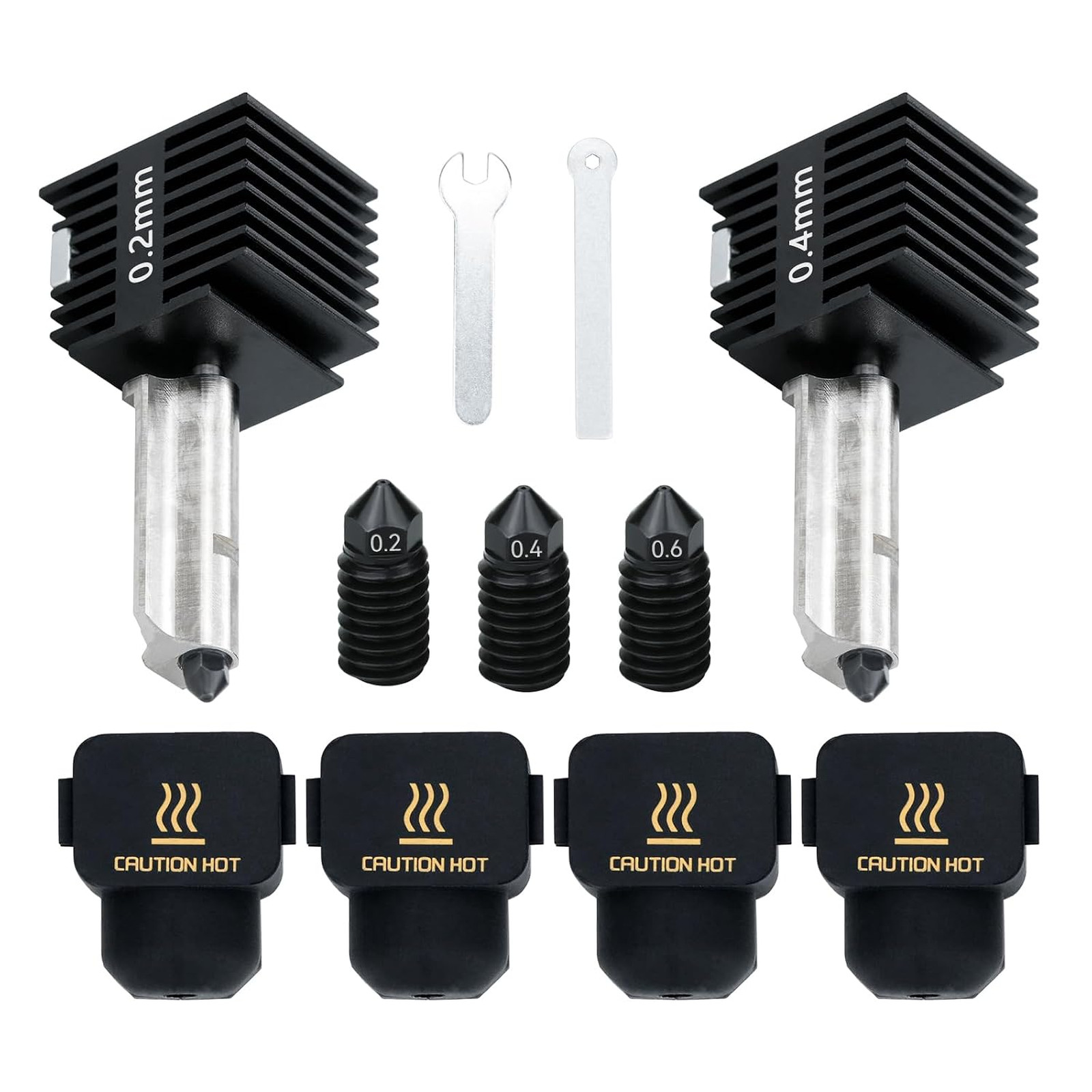2 Pack A1 Hotend Upgrade Kit for Bambu Lab A1/A1 Mini/A2L 3D Printer - 0.2mm 