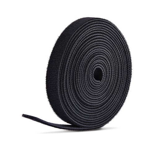 Startech 75ft (22.8m) Hook and Loop Roll, 0.5in Wide, Black, Cut-to-Size Reus...