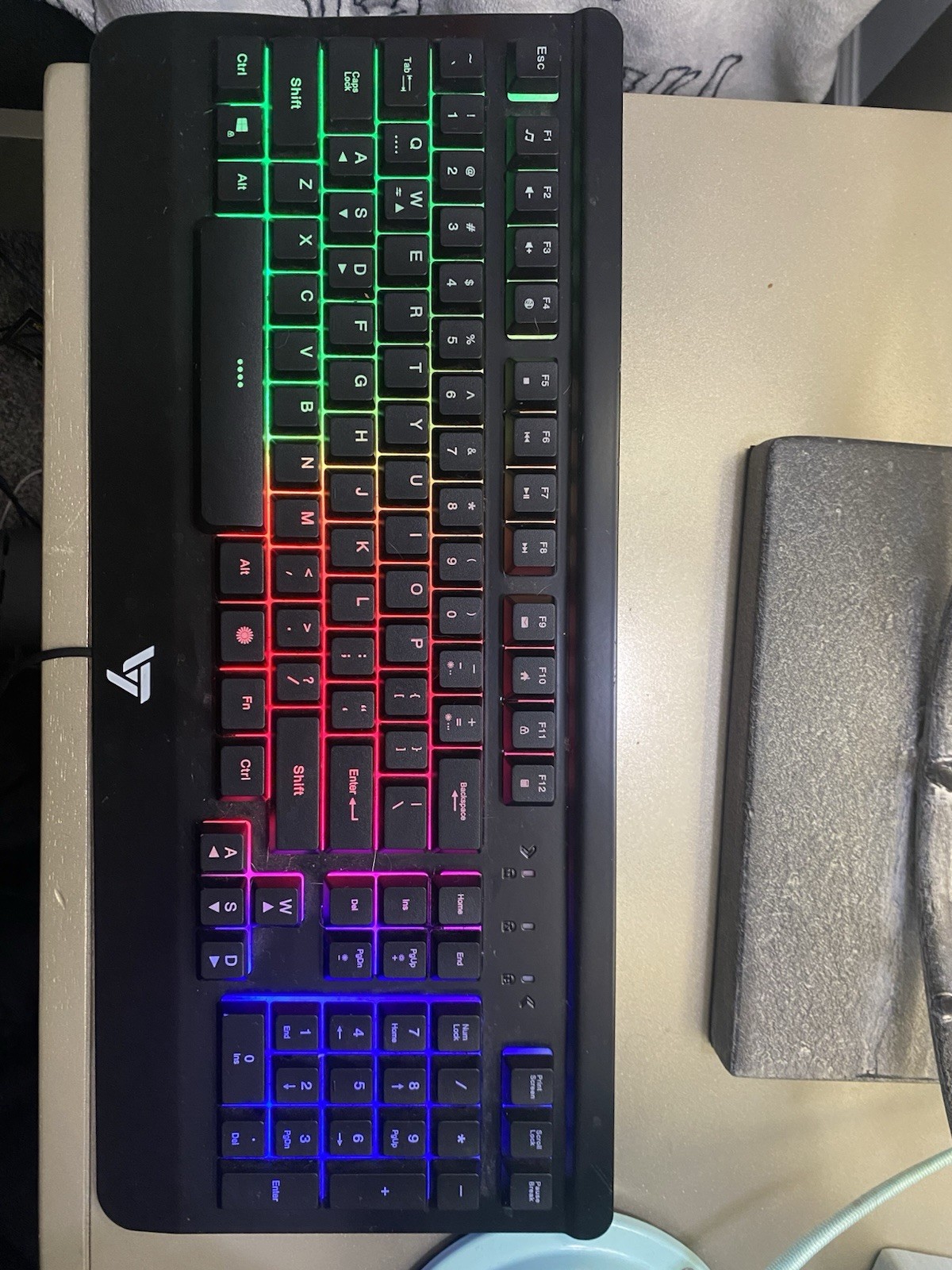 Victsing Gaming Keyboard Ergonomic USB Wired RGB Glowing Light Up