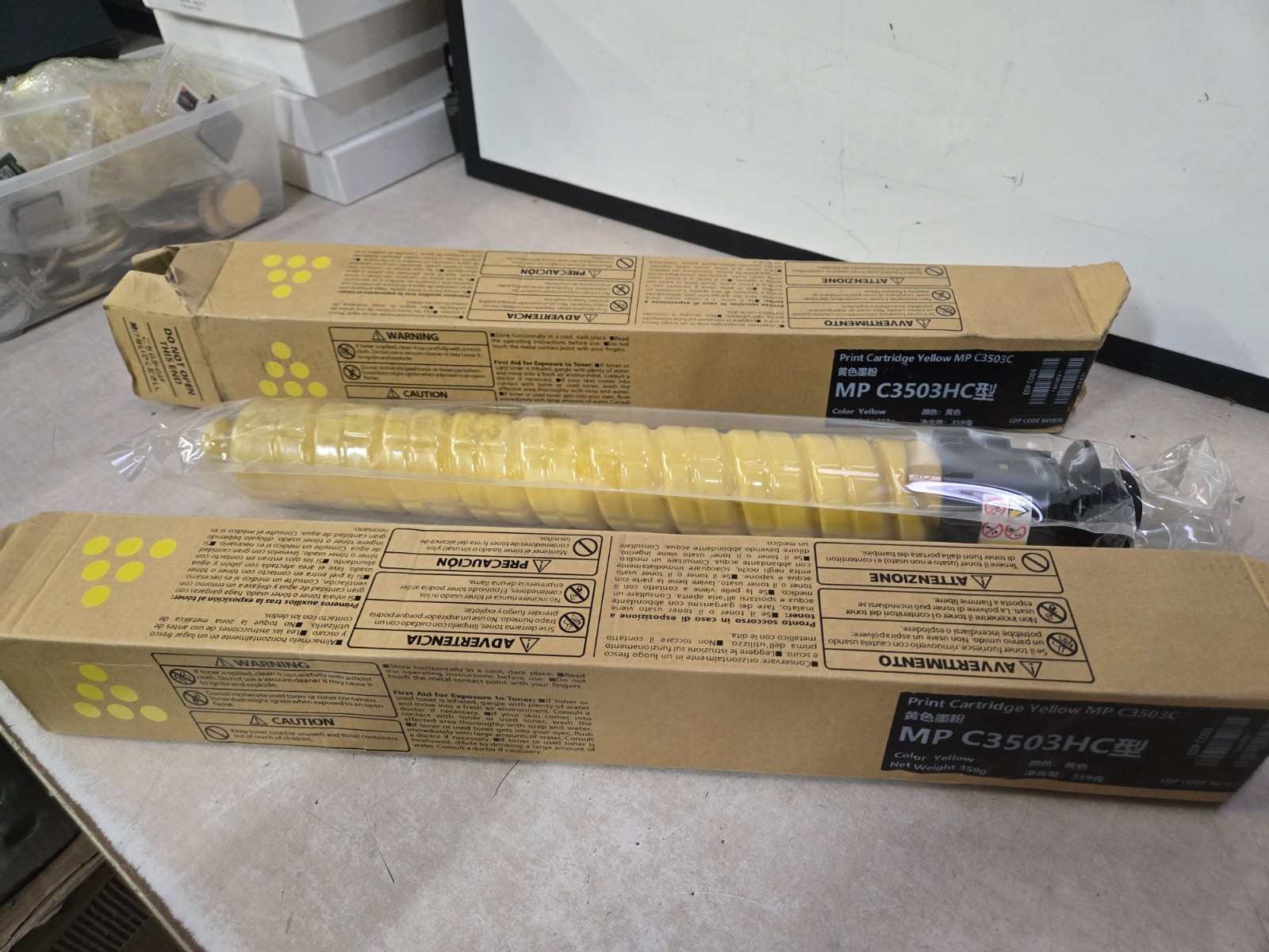 Lot of 2 Sealed MP C3503HC Print Cartridge Yellow MP