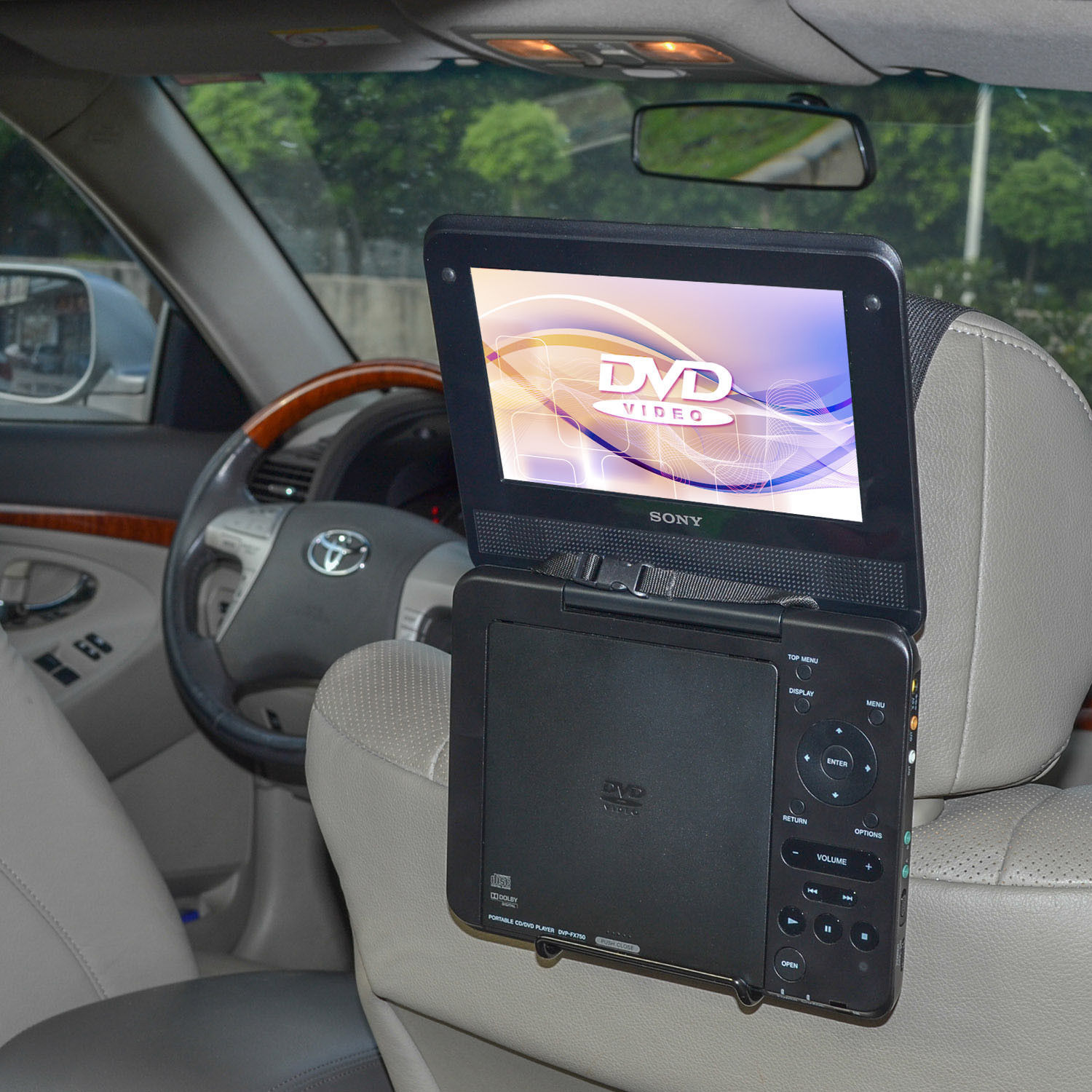 Car Headrest Mount Holder Adjustable for Standard Portable DVD Player 7-10 Inch
