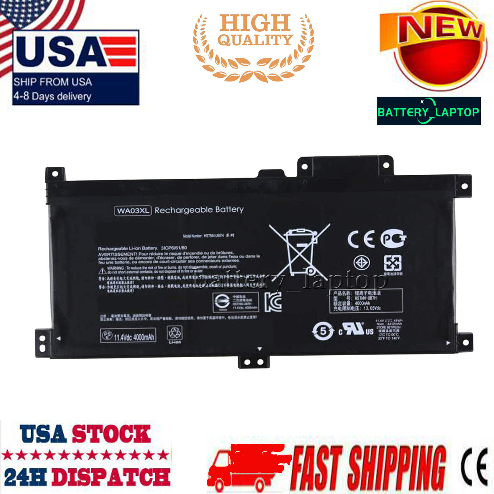 Compatible with HP Pavilion x360 15-br Series 15.6