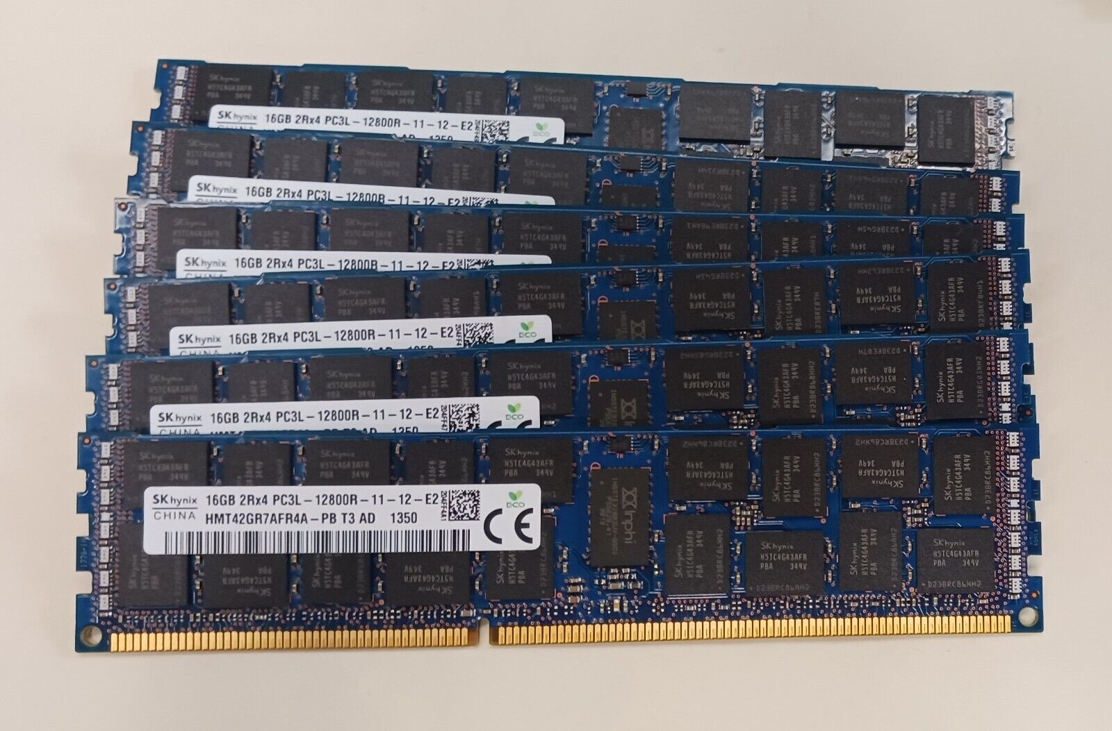 Lot (6) Hynix 16GB PC3-12800R DDR3 ECC Server Memory RAM 96GB Total