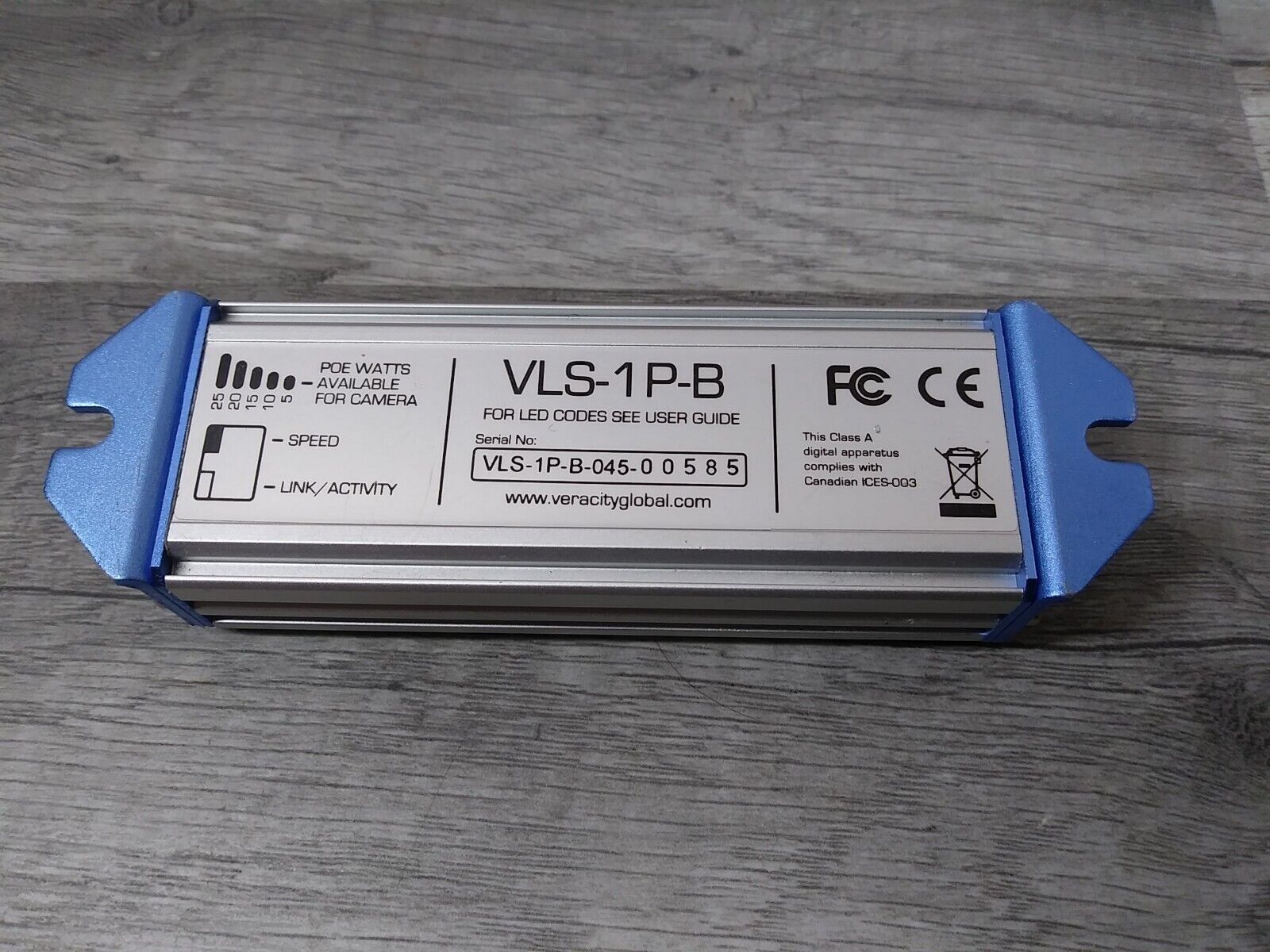 Veracity Longspan Ethernet Range Extender With Poe VLS-1P-B