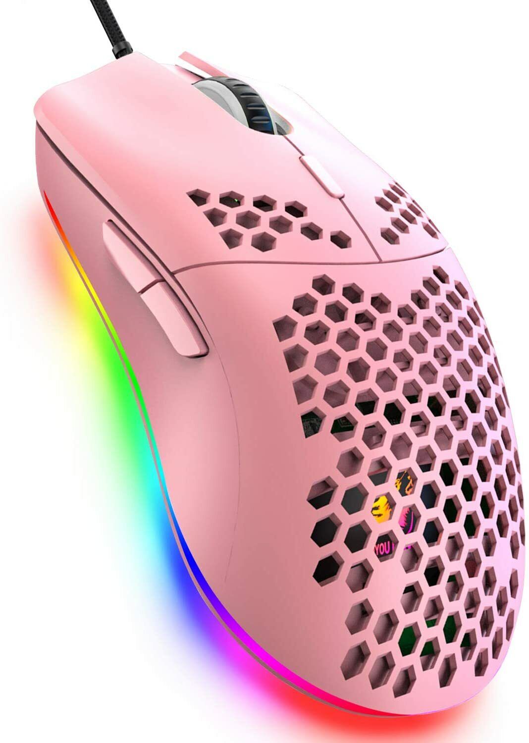 Ziyou Lang GBT-26245-2010 M6 E-sports Mouse With RGB Lights Pink