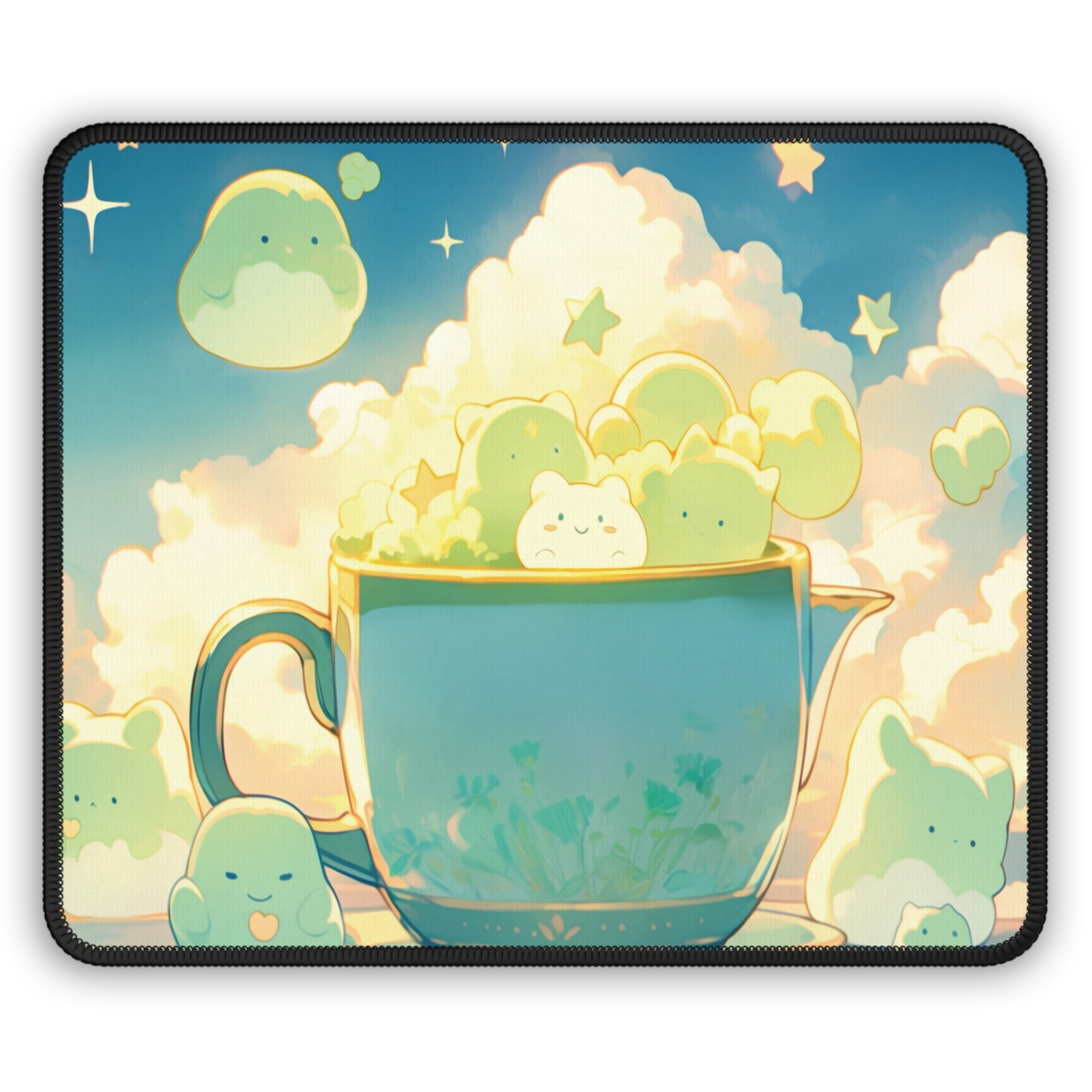 Kawaii Tea Cup Mouse Pad 9" × 7", Kawaii Mouse Pad, Cute Non-slip Mouse Pad