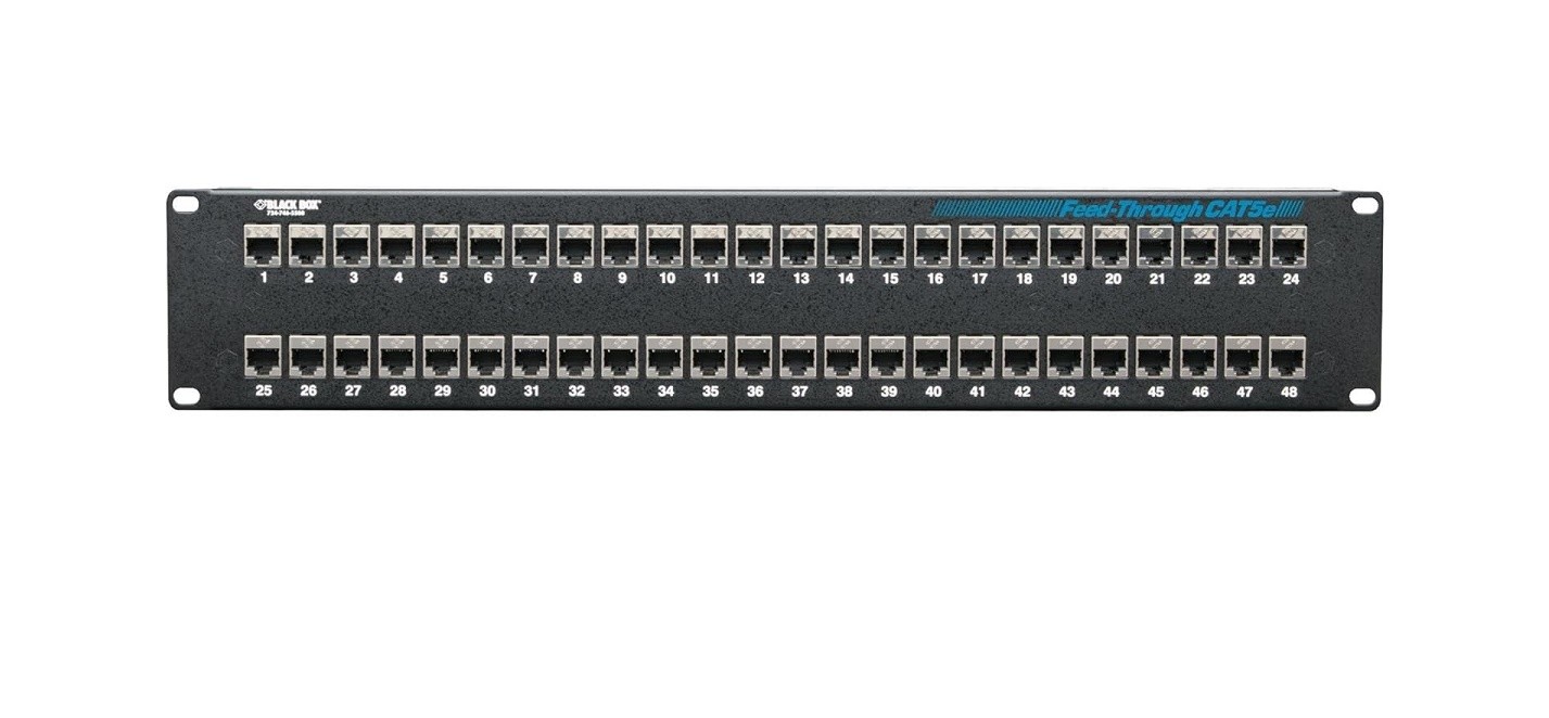 BLACK BOX CORPORATION JPM806A-R2 CAT5E FEED-THROUGH PATCH PANEL - 2U, SHIELDED
