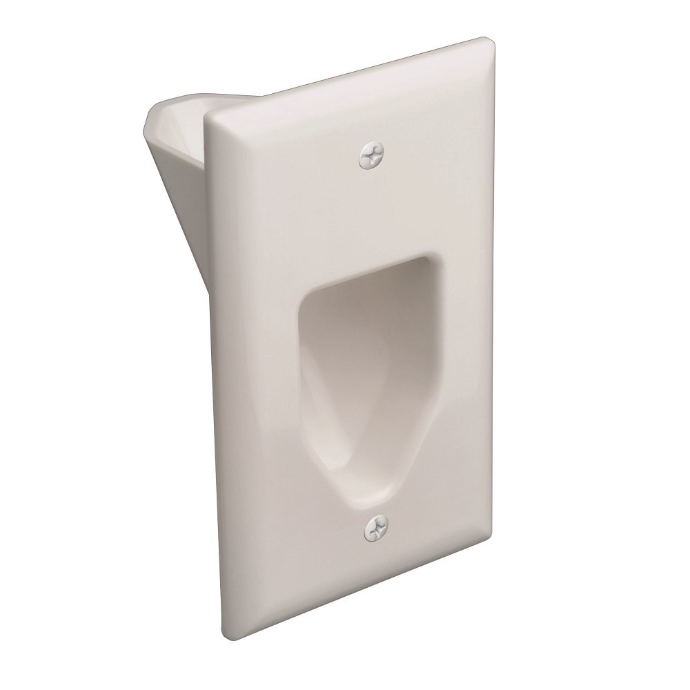 20 Pack of 1-Gang Recessed Low Voltage Cable Plate, White