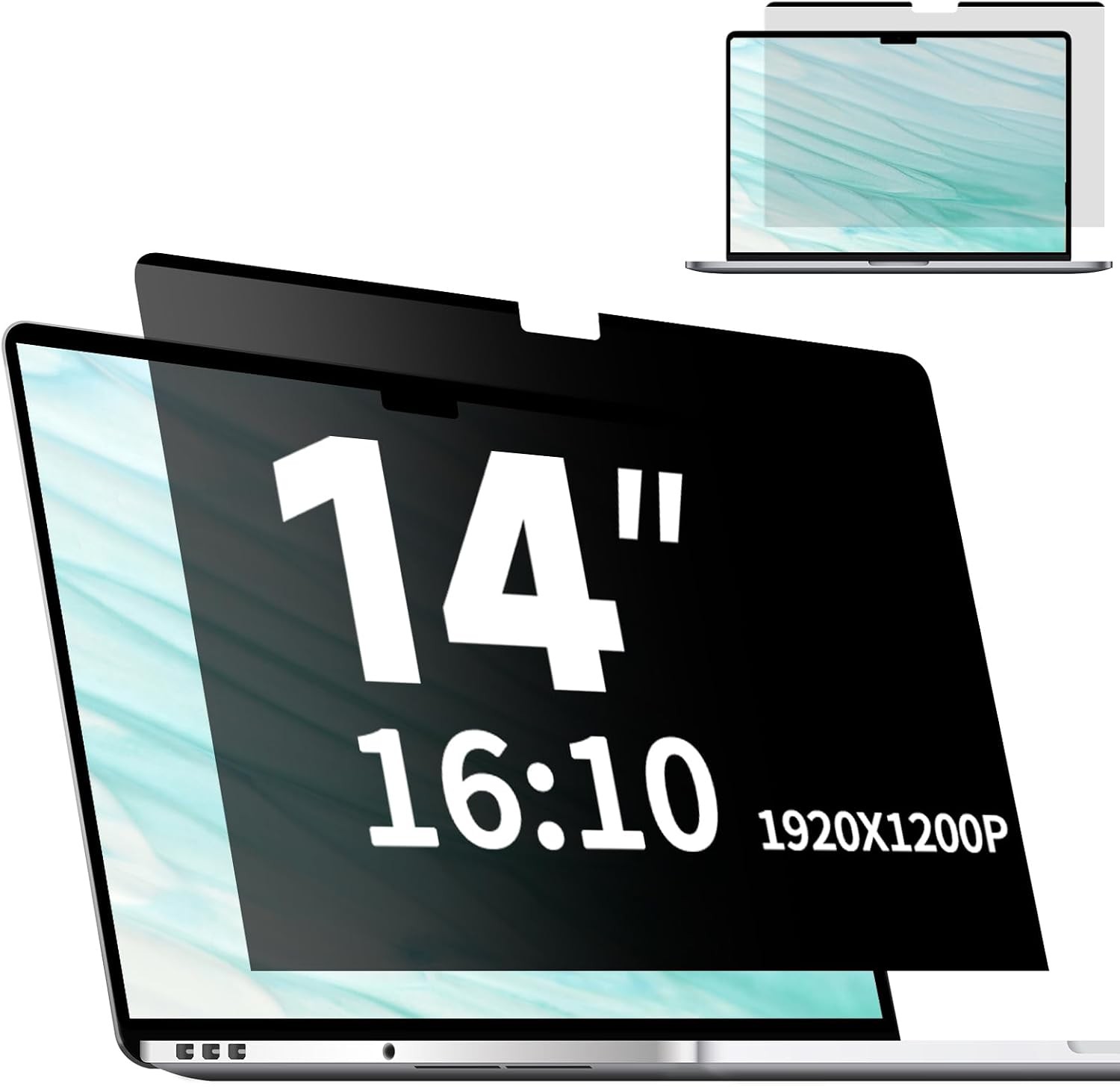 Removable Matte Anti Glare Privacy Screen for 14 Inch 16:10 Laptop, Magnetic