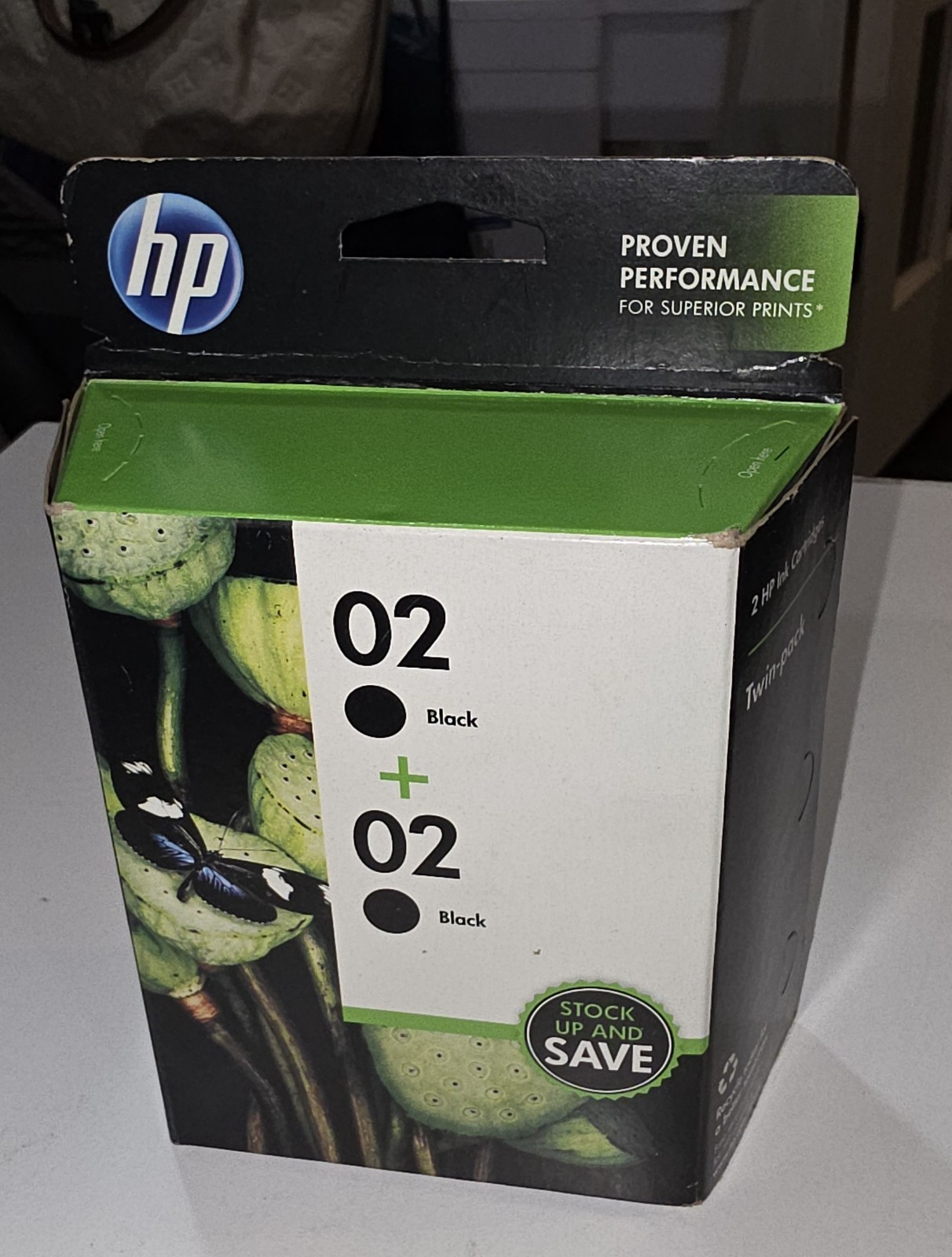 HP 02 Black Ink Twin Pack C9500FN Sealed Exp 2013