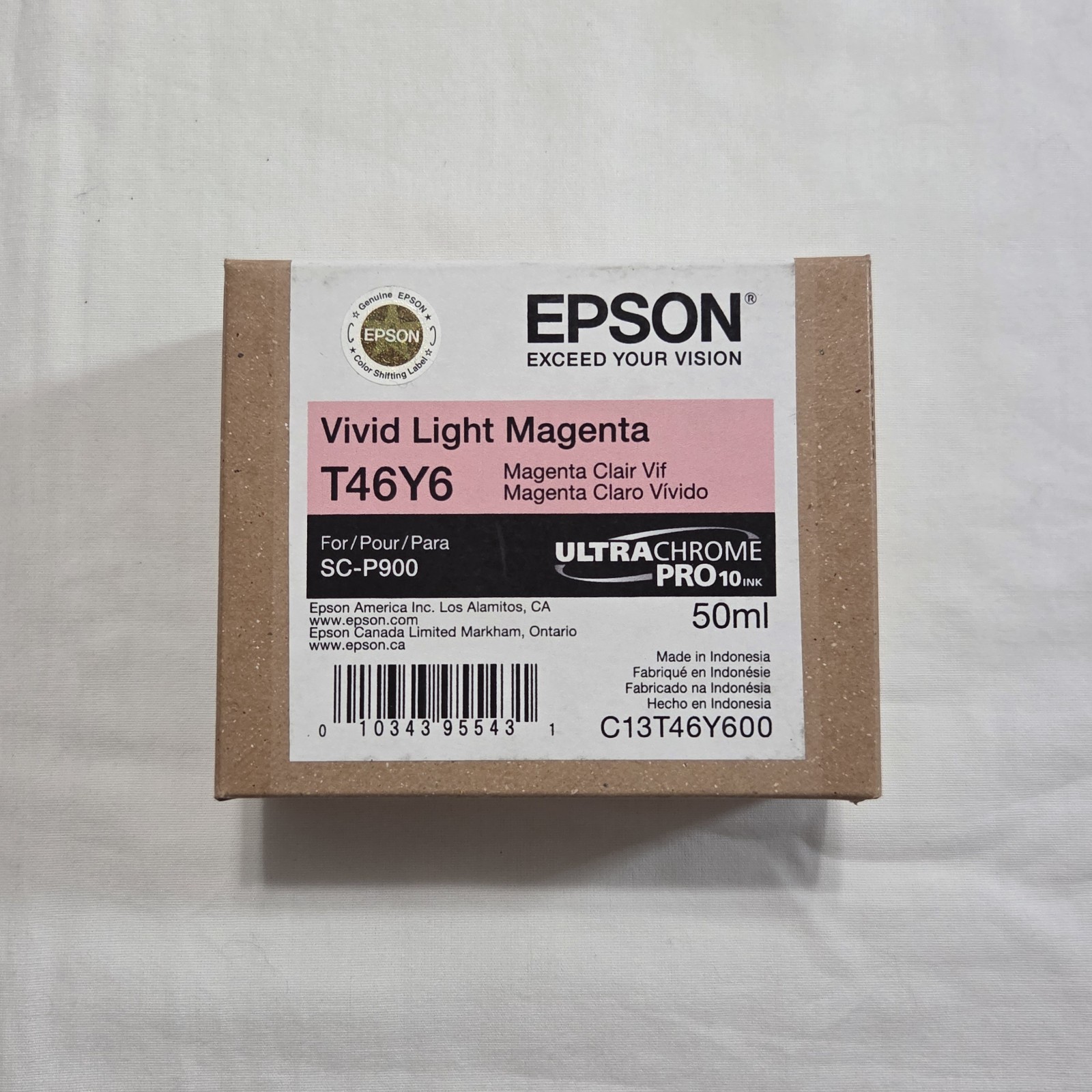 Genuine Epson T46Y6 50ML Vivid Light Magenta Ink Cart SC-P900 Exp 06/2026 - New