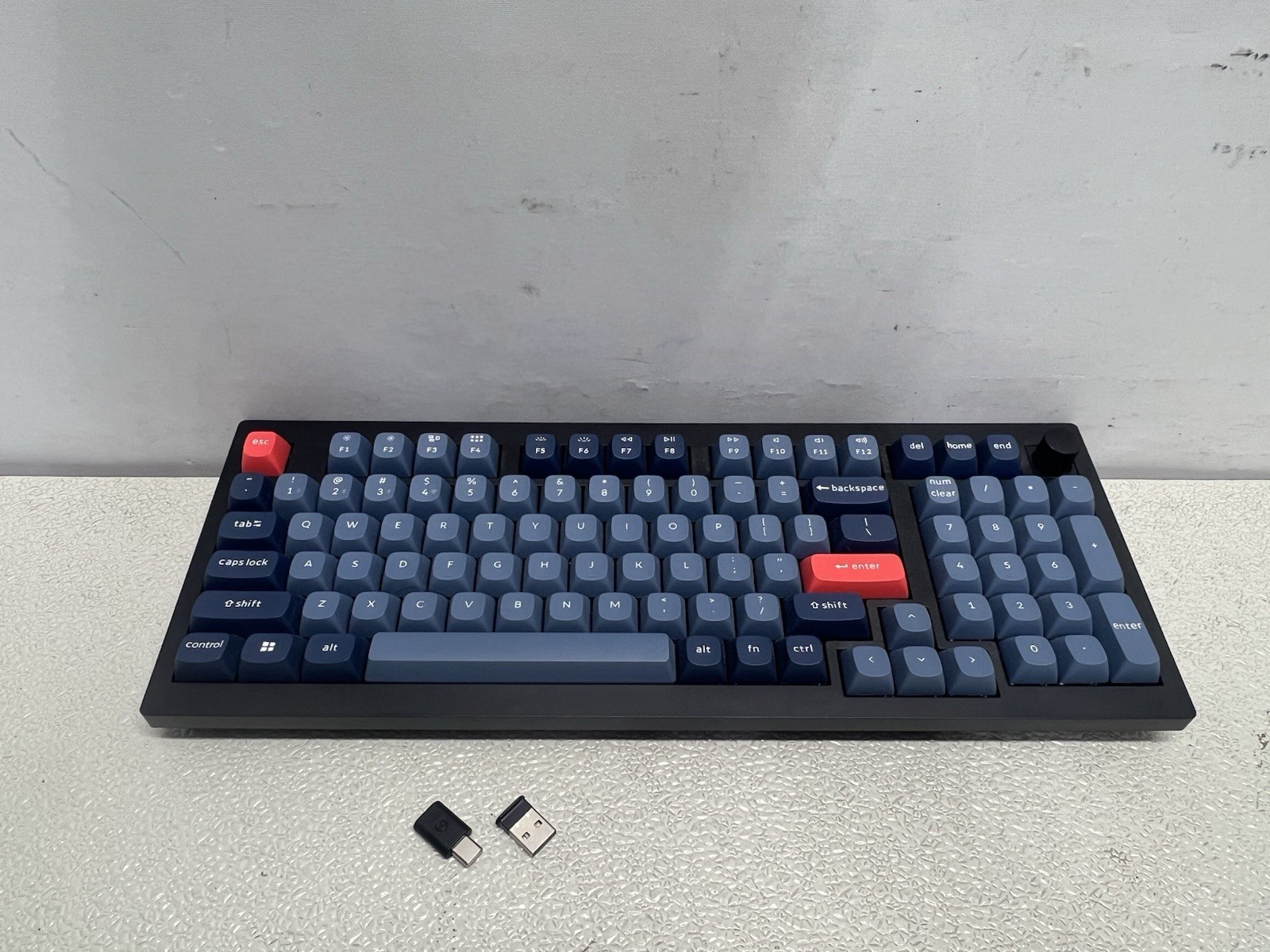 Keychron - V5 Max 96% Custom Wireless RGB Mechanical Keyboard Red Switch - Black