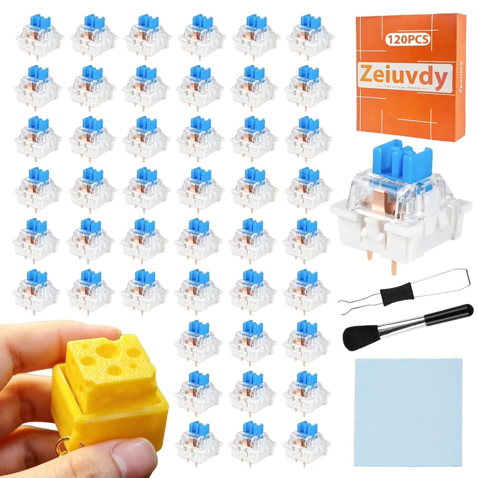 Zeiuvdy 120 Pack Clickers for 3D Prints, Blue Mechanical Switches | Switches ...