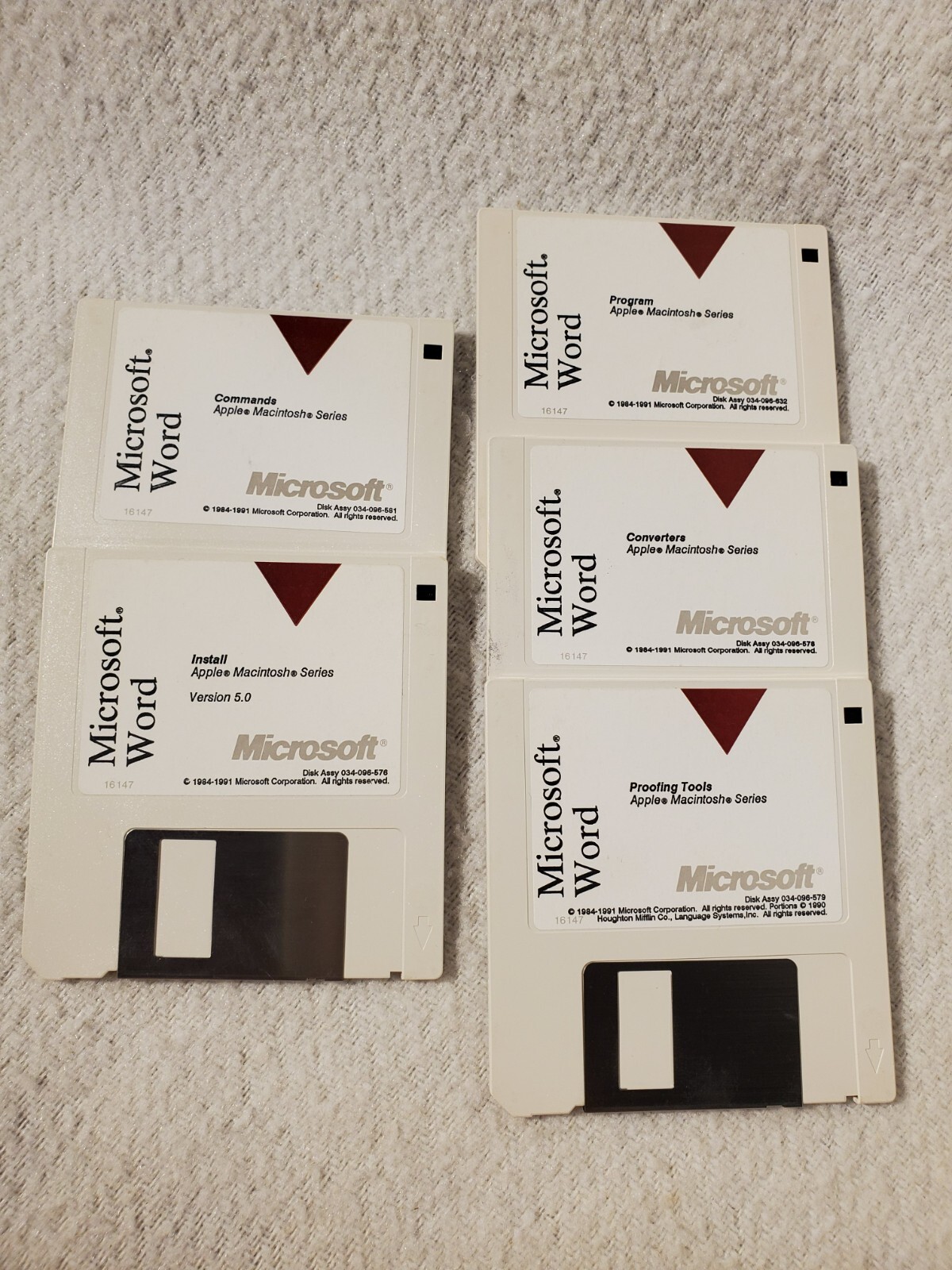 Vtg 1991 Microsoft Word Version 5.0 Apple Macintosh - 3.5" 800K Floppy Diskettes