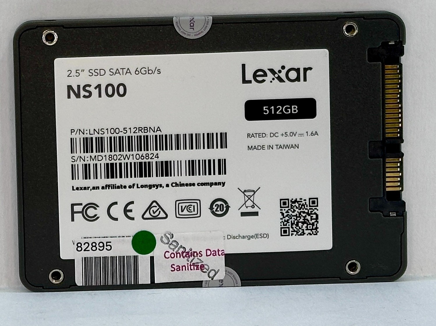 Lexar NS100 512GB SSD 2.5" SATA III 6Gb/s Internal Solid State Drive LNS100