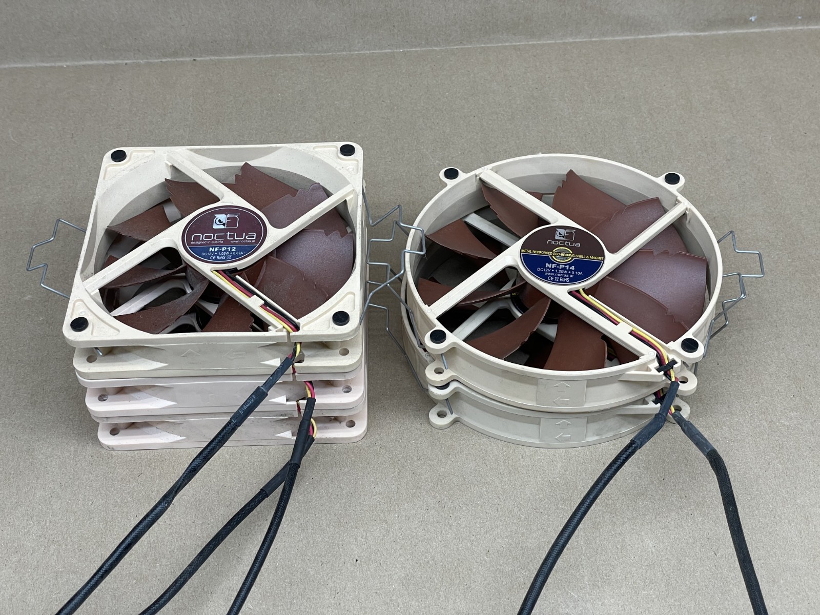 Lot of 5 Noctua Fans 3 NF-P12 / 2 NF-P14.