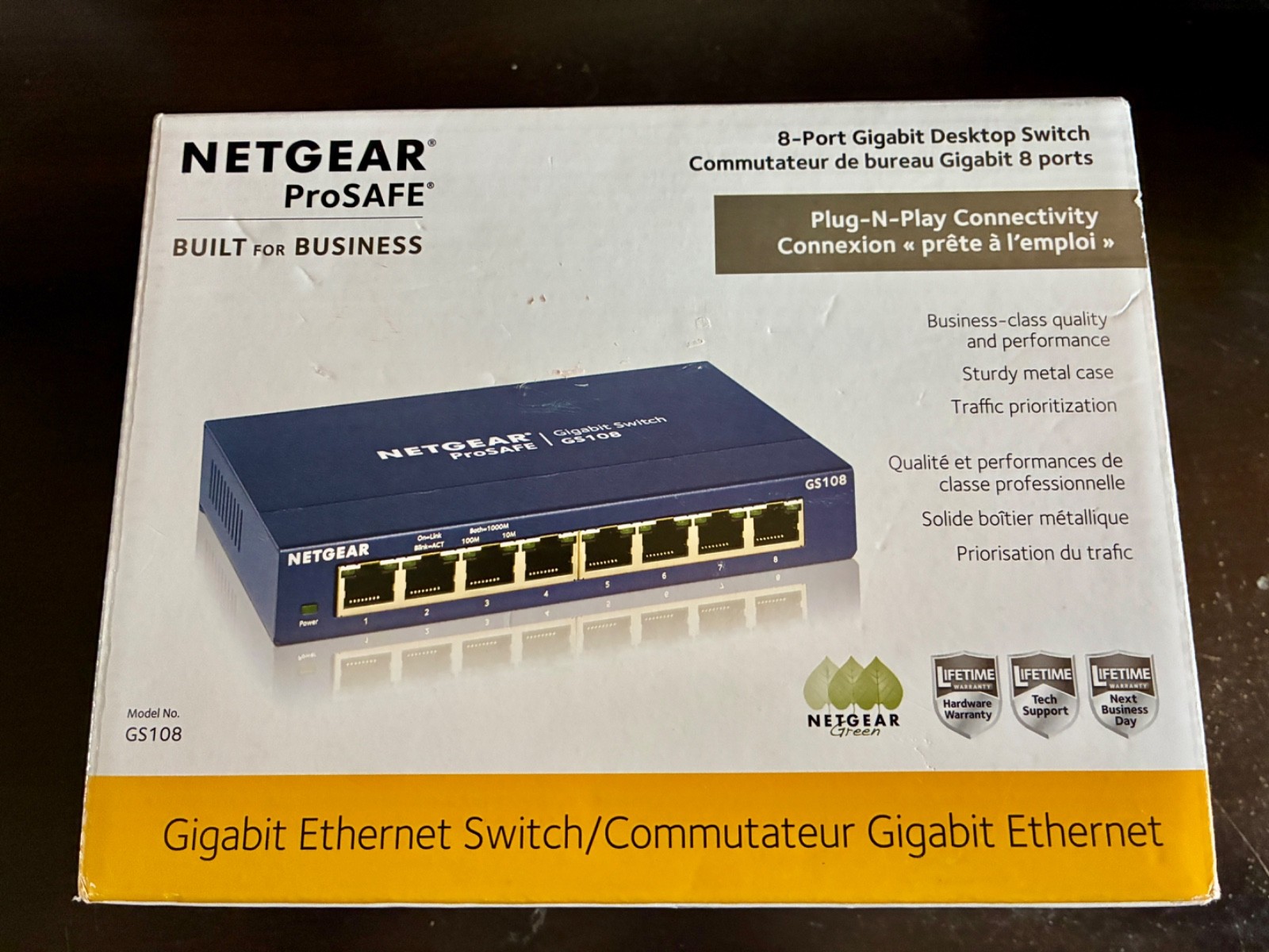 NEW/SEALED - NETGEAR PROSAFE  8-PORT GIGABIT ETHERNET NETWORK SWITCH GS108E