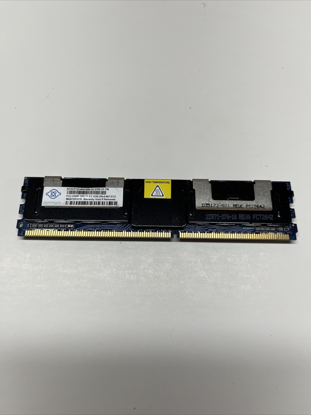 NANYA NT2GT72U4NA3BN-3C 2GB 667MHZ PC2-5300 240-PIN DDR2 ECC MEMORY Tested Worki