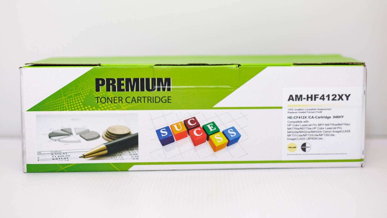 Premium Toner Cartridge Yellow AM-HF412XY HP Printers HE-CF412X/Cartridge 046HY