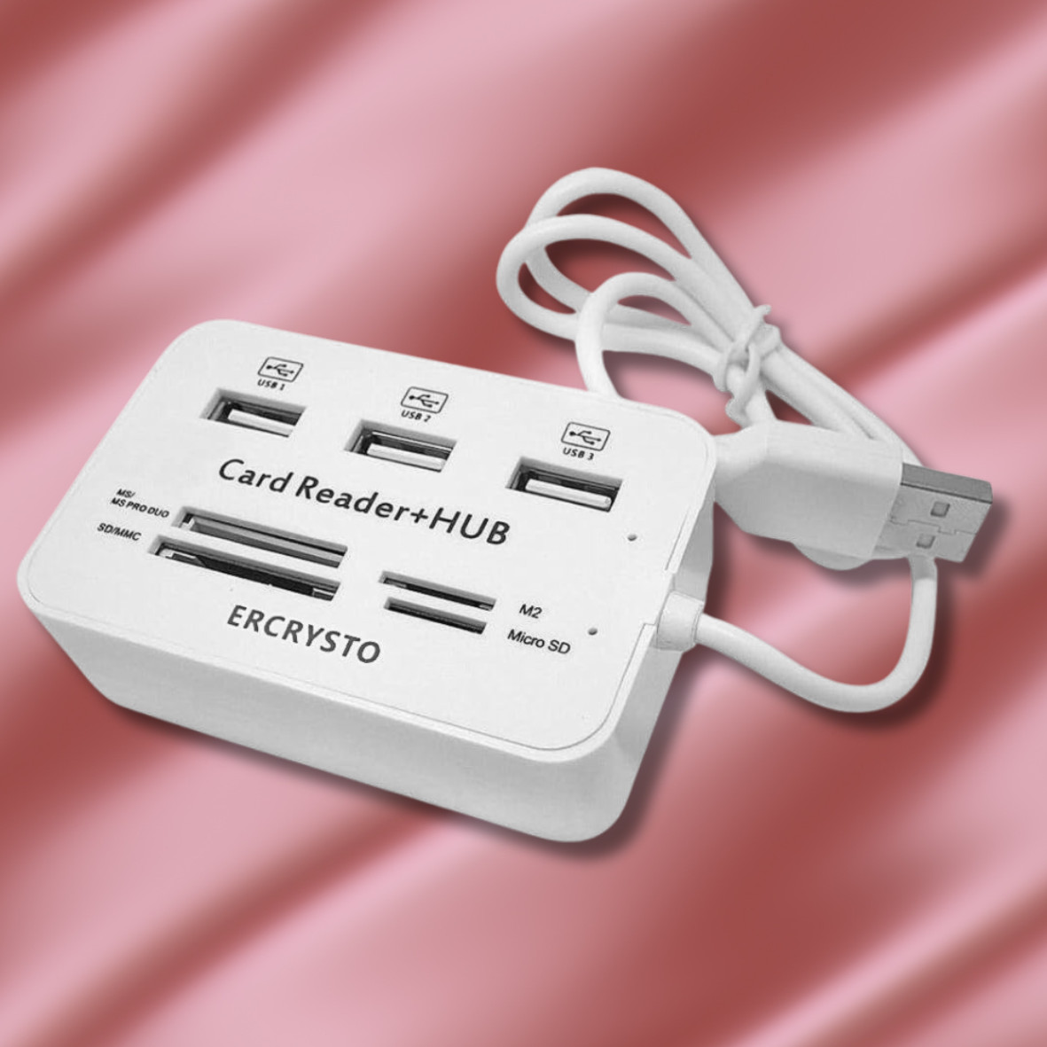 Aluminum 3 Port USB 3.0 Hub MS SD M2 TF Multi-In-1 Memory Card Reader Adapter US