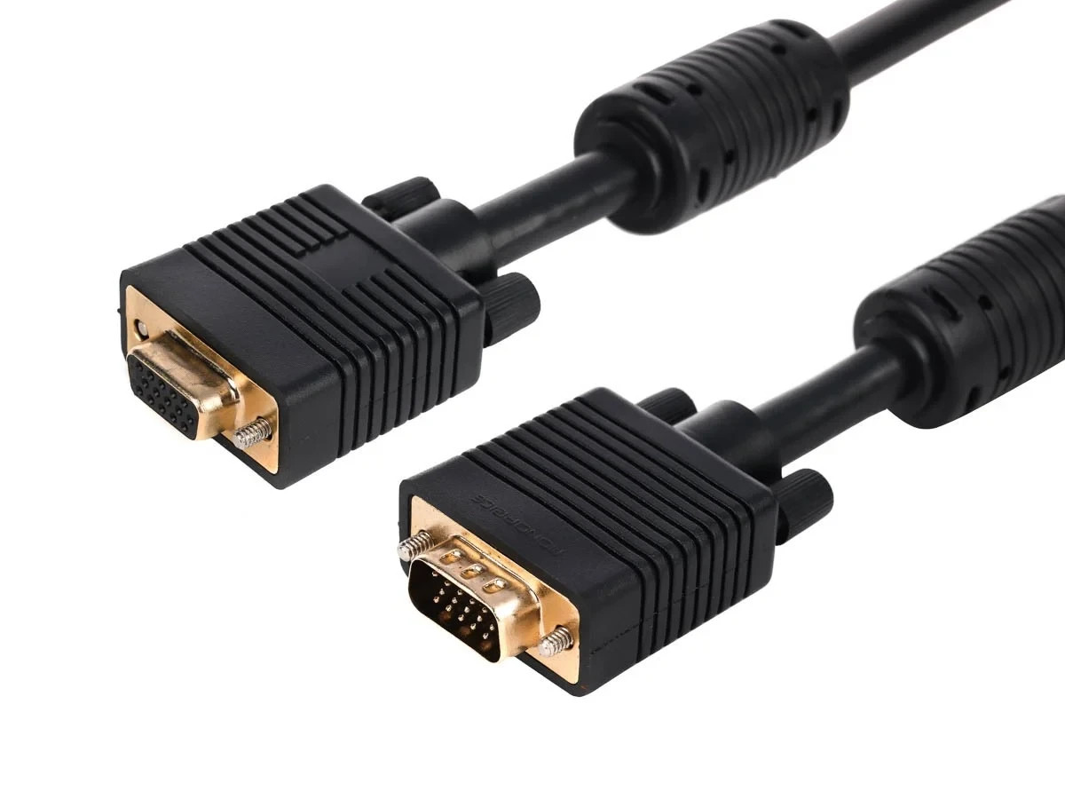 VGA Monoprice 10' SVGA Super VGA M/F Monitor Cable with Ferrites (Gold Plated)