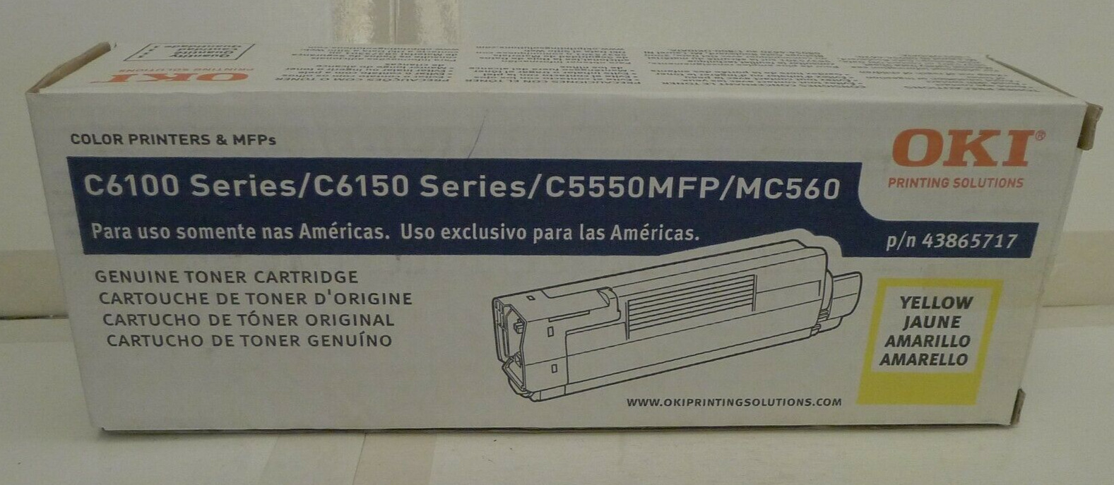 OKI 43865717 YELLOW Toner OKI C6100 Series / C6150 Series / C5550MFP / MC560 NEW