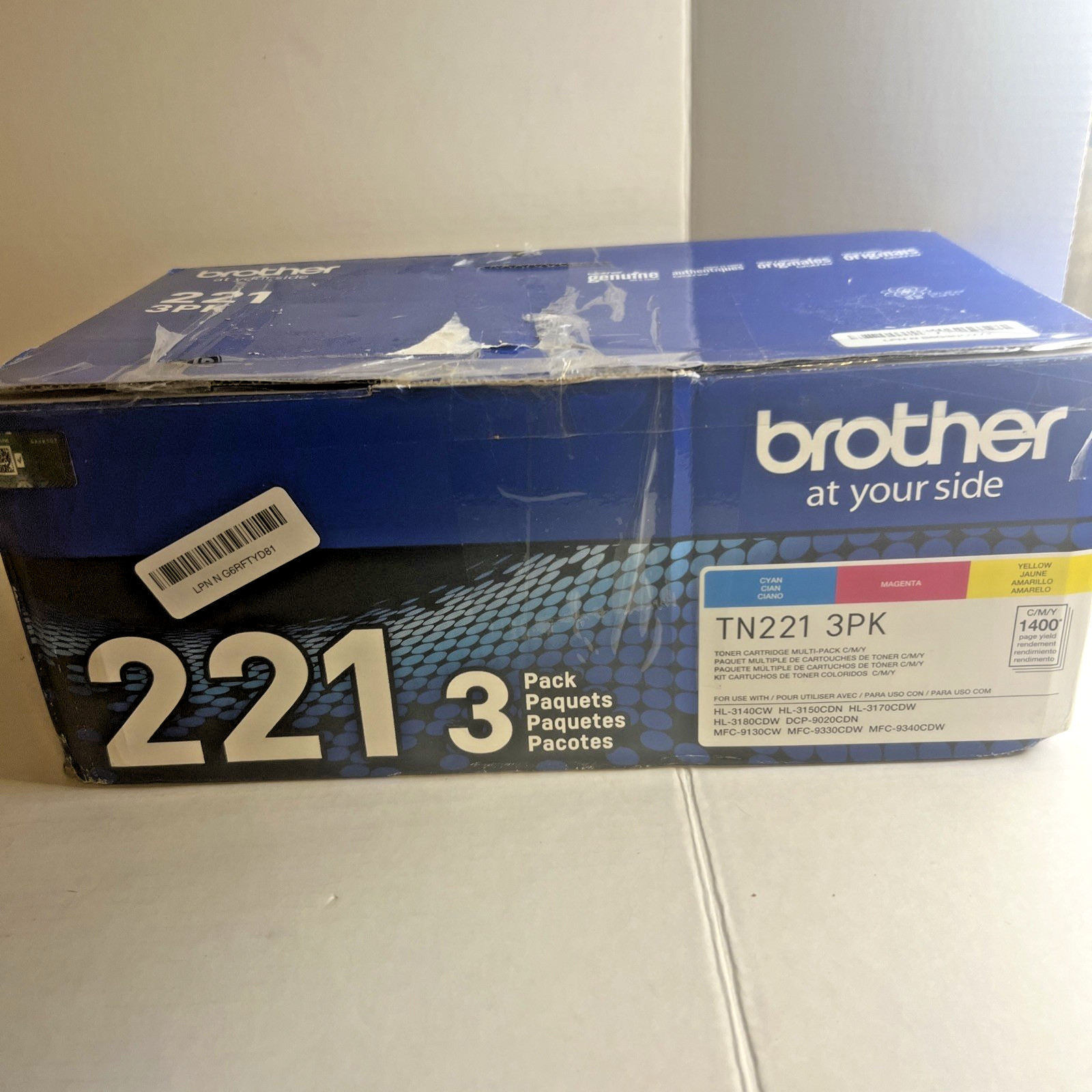 GENUINE - BROTHER TN221 3-PACK COLOR TONER CARTRIDGES - TN221 3PK **READ**