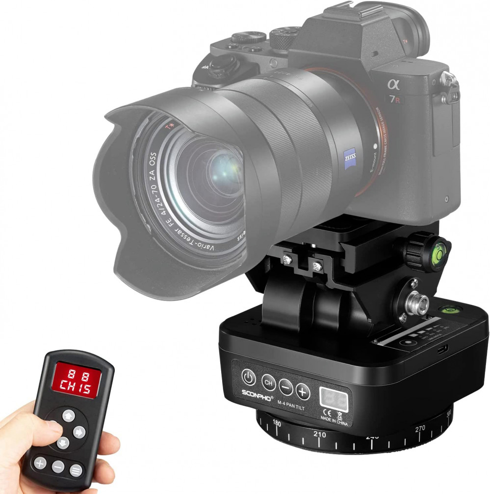 Soonpho M4 Motorized Rotating Panoramic Tripod Head, Remote Control Pan Tilt...