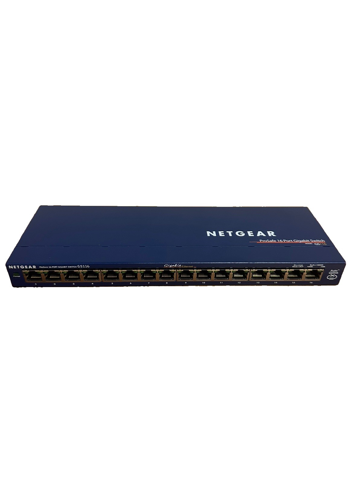 Netgear ProSafe 16 Port Gigabit Switch GS116 v2 Blue Metal Desktop TESTED