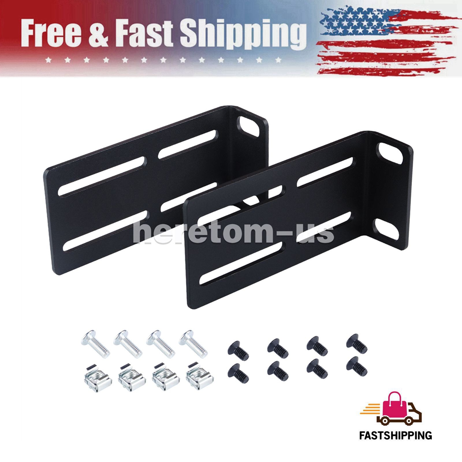 2PCS Rack Mount Kit Universal Adjustable 19 Inch Rack Ears for HP/ProCurve/Aruba