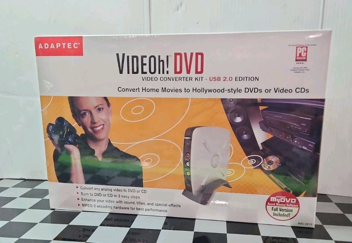 Videoh DVD Video Converter Kit - USB 2.0 by Adaptec - Brand New Sealed Box