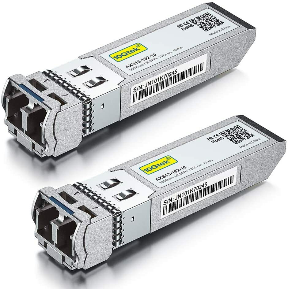 2 Pack 10GBase-LR 10G SFP+ Transceiver, 1310nm SMF LC 10 km For Cisco SFP-10G-LR