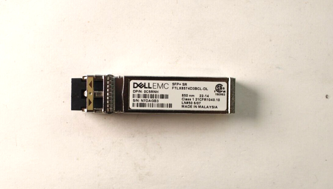 Dell EMC FTLX8574D3BCL-DL 10G 850nm 22-14 C5RNH SFP+ Optical Transceiver