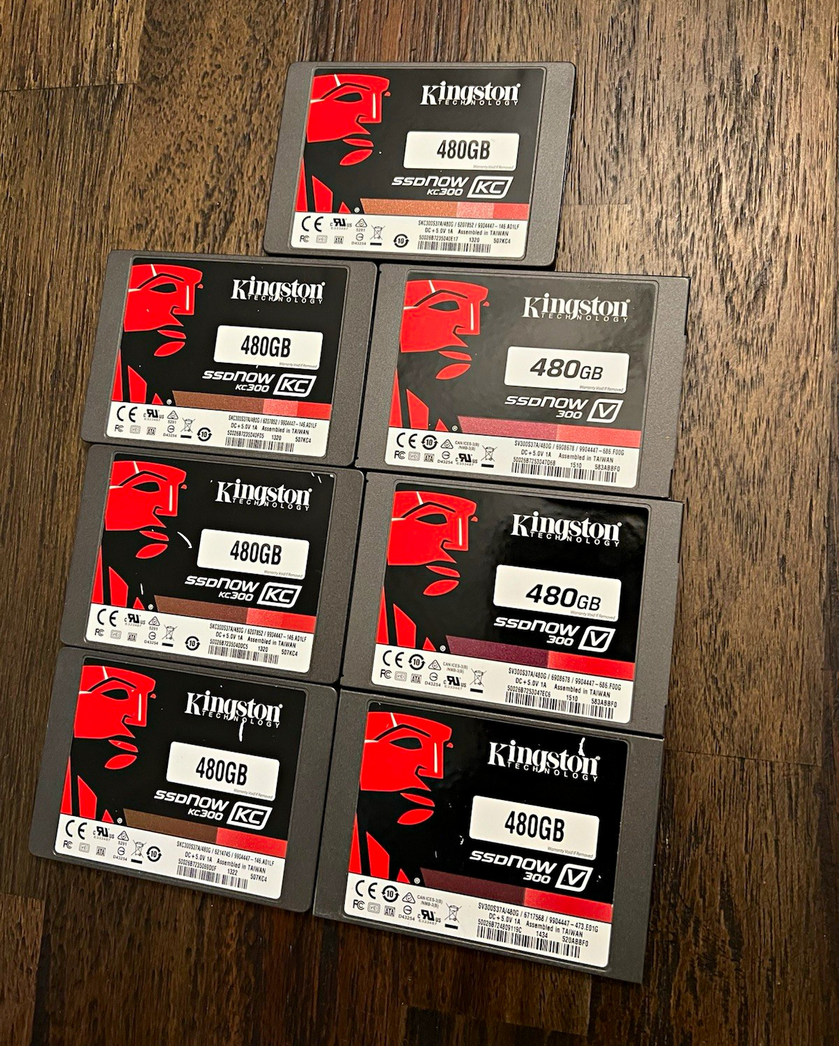 Lot of 7 Kingston SSDNow KC300 480GB 2.5" SATA III Internal SSD SKC300S37A