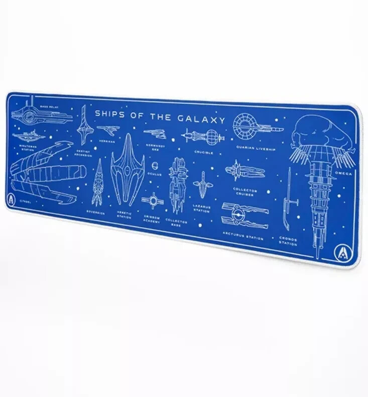Mass Effect Ships of the Galaxy Oversized Deskmat Mouse Pad Mat Official NEW