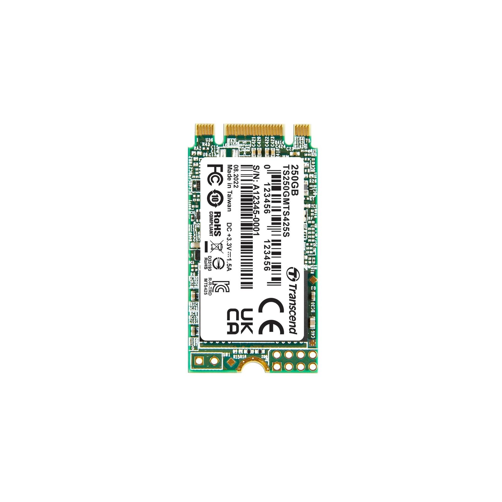 Transcend 250GB SATA III 6Gb/s 42 mm M.2 SSD Solid State Drive TS250GMTS425S