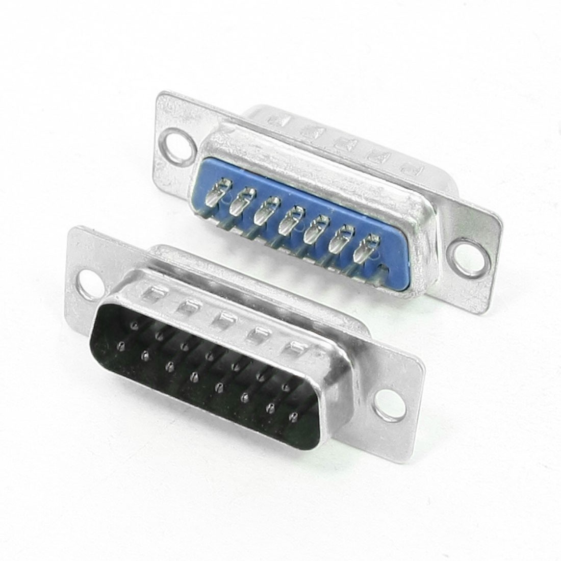2 Pcs DB-15 15 Pin Dual Line Solder Cup Type Male D-sub Connector