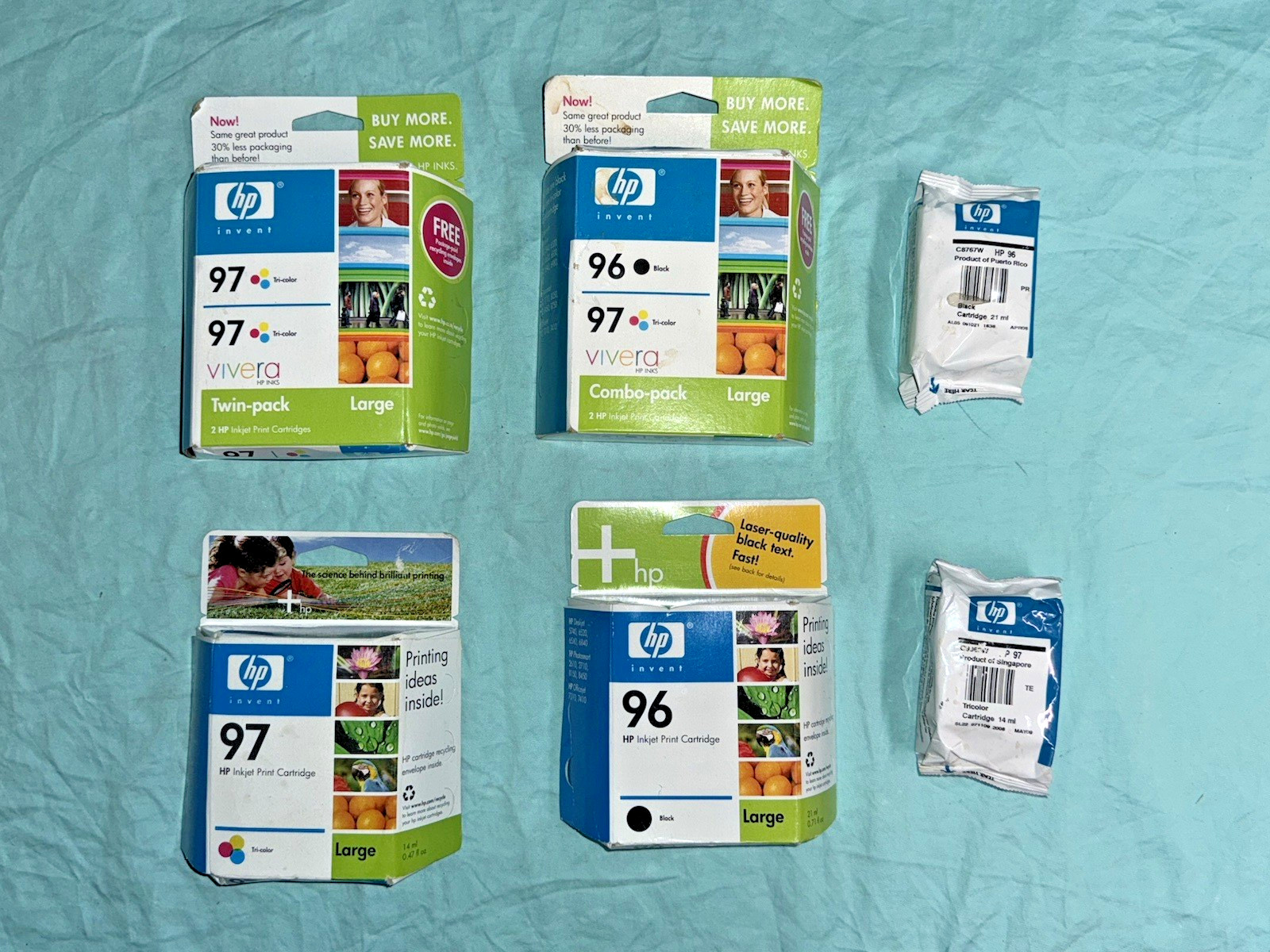 🔥 Lot Genuine HP Printer Ink Cartridges 97 Tri-Color 96 Black Twin Combo New