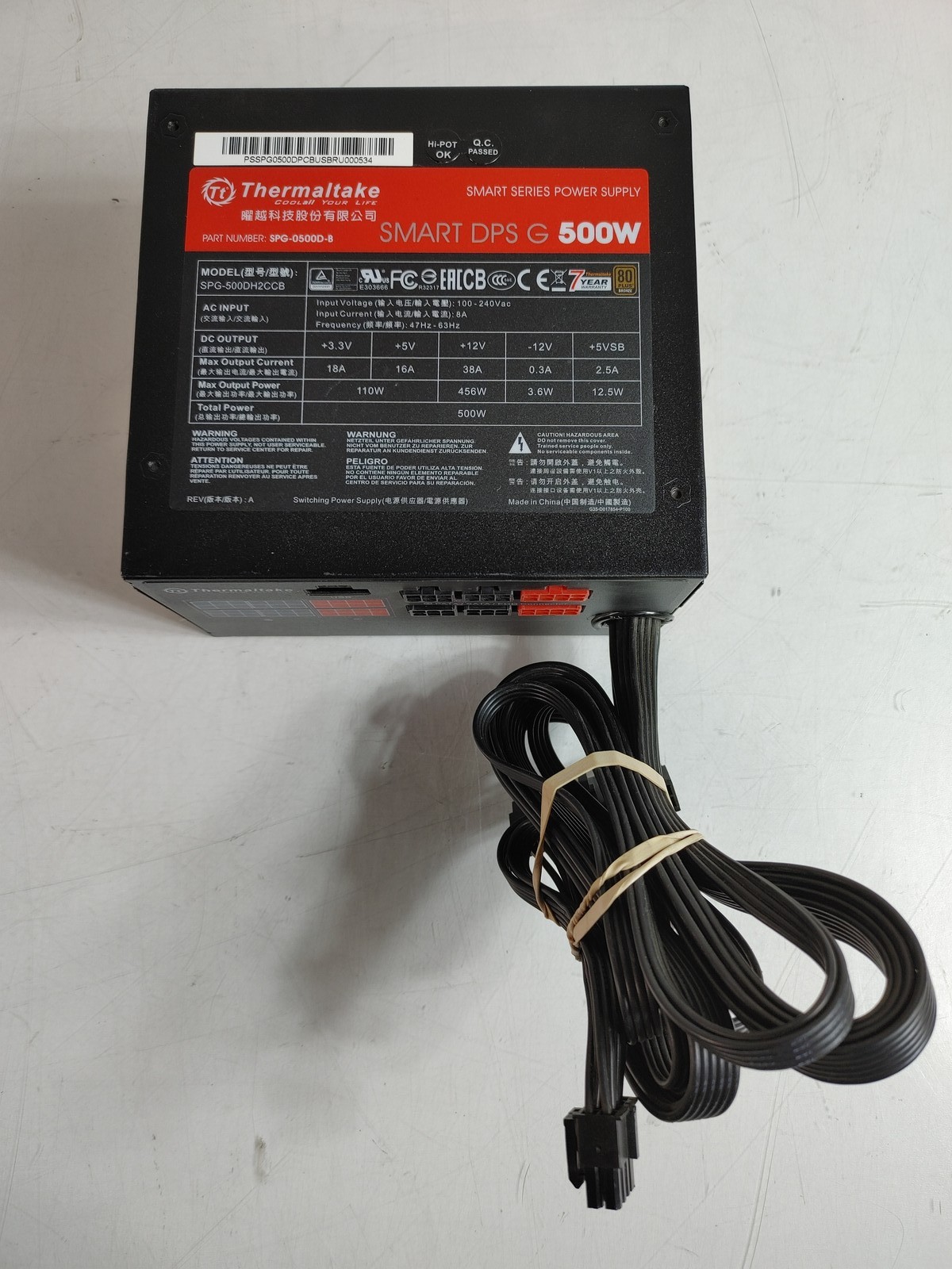 Thermaltake 500 W 20+4 Pin ATX Desktop Power Supply SPG-0500D-B