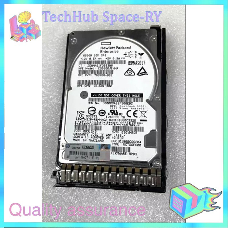 781577-001 HPE 600GB 12G SAS 10K 2.5" SFF SC HD RENEW OPEN
