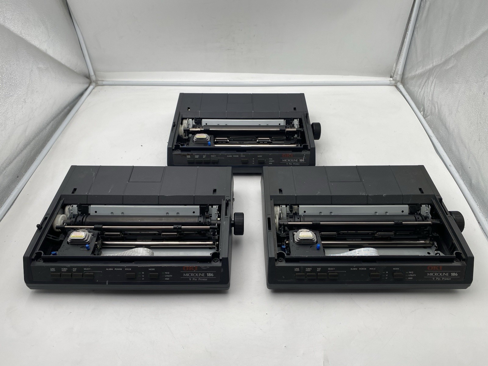 Lot of 3 OKI Microline 186 Printer D22300A USB/Parallel For Parts/Repair