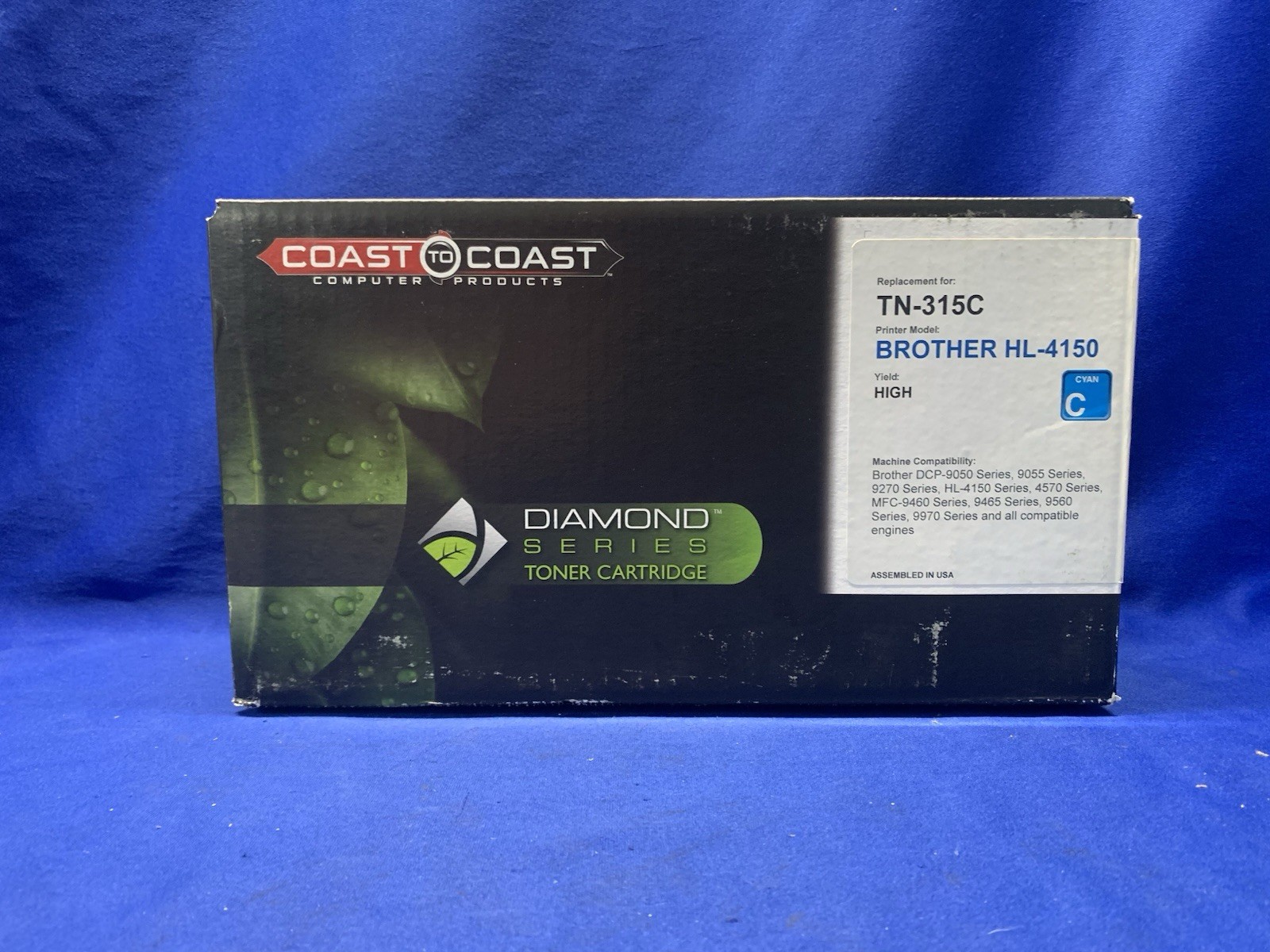 TN-315C Cyan Coast to Coast Diamond Series Toner Cartridge Brother HL-4150 - New