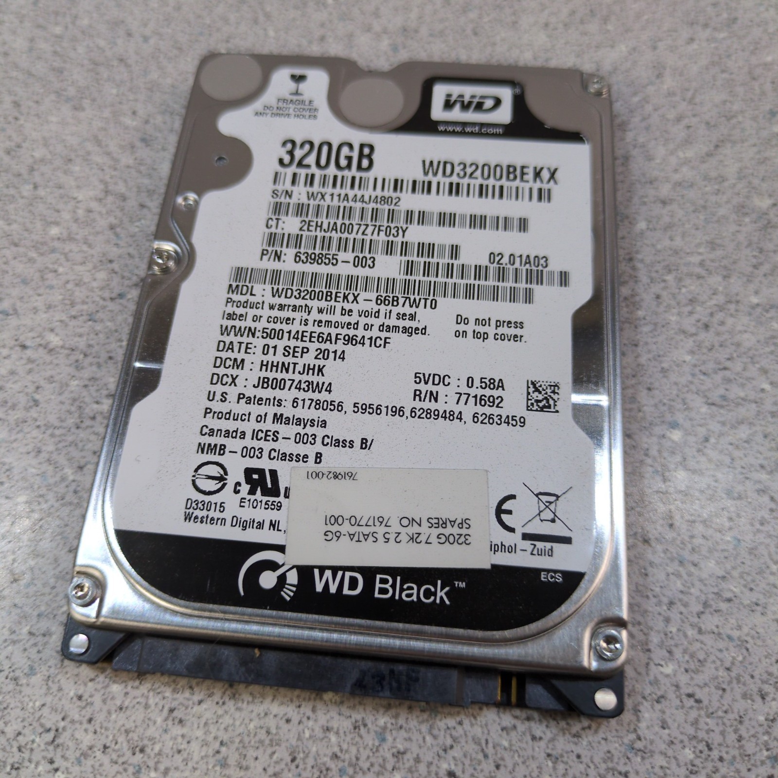Western Digital Scorpio Blue 320GB 2.5" SATA Laptop Hard Drive WD3200BEKX
